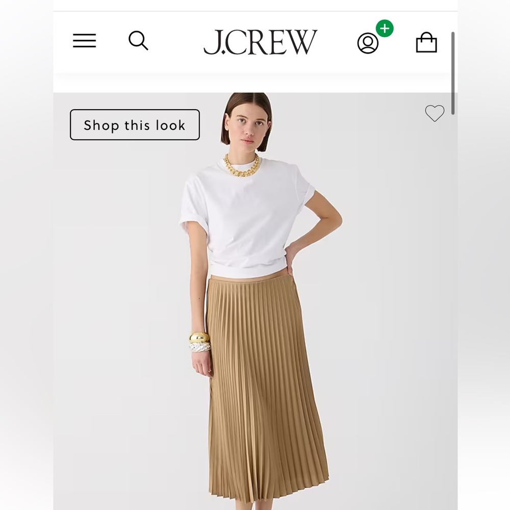 J. Crew Pleated Pull On Skirt - Gold Small